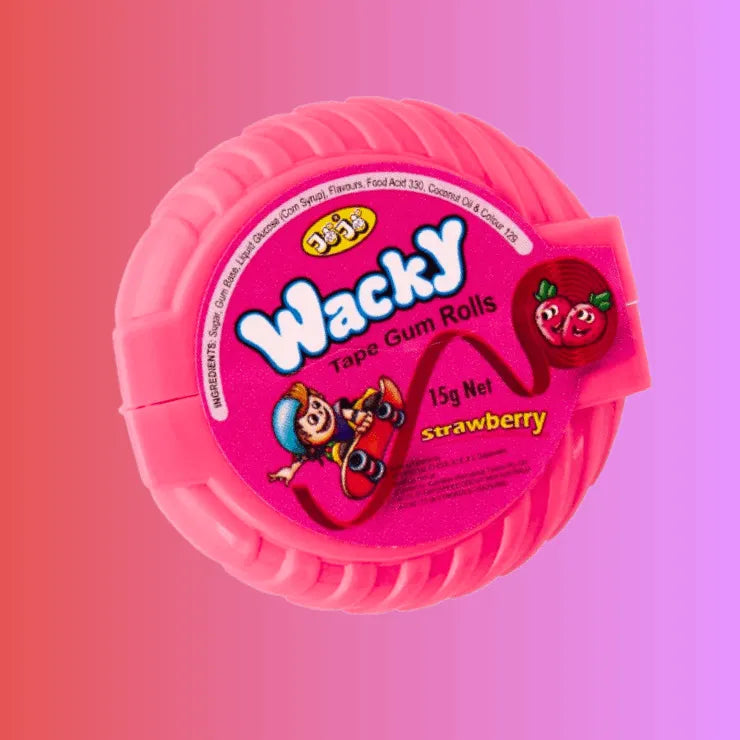 Wacky Bubble Gum Rolls Strawberry
