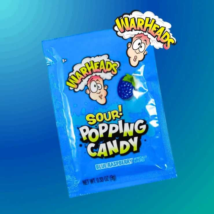 Warheads Sour Popping Candy Blue Raspberry