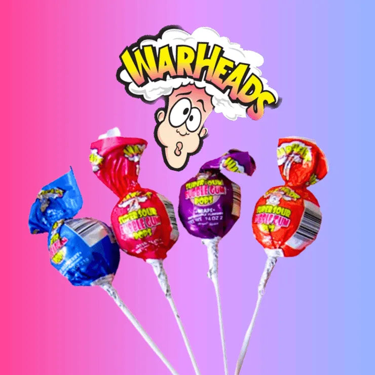 Warheads Super Sour Bubblegum Pops